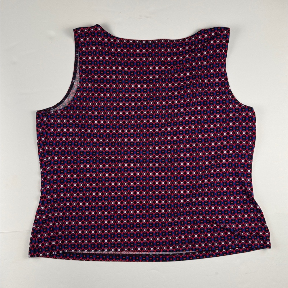 Calvin Klein Women's sleeveless Patterned blouse - Red and Blue - Picture 6 of 7